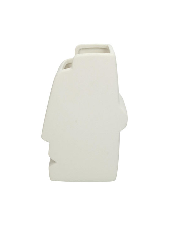 ArteLibre Decorative Vase White 13.5x8.5x15.3cm