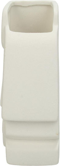 ArteLibre Ceramic Vase White 13.5x8.5xHeight 15.3cm