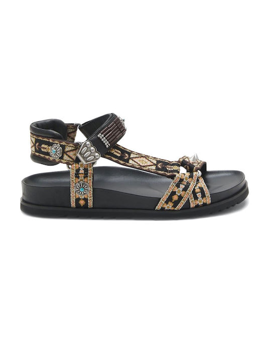 ASH 'UGO' LEATHER SANDALS WOMEN'S 134745-BLACK (BLACK)