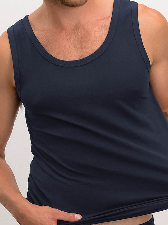 Tricouri de corp pentru bărbați Mâneca scurta în Culoare Albastră 2Pack