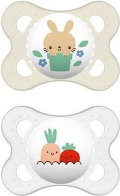 Mam Orthodontic Pacifiers Rubber Original Rabbit / Carrot for 2-6 months 2pcs