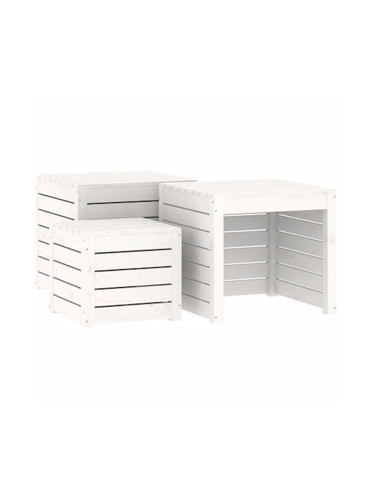 vidaXL Cutie de depozitare pentru exterior Lemn Alb L101xW50.5xH46.5buc