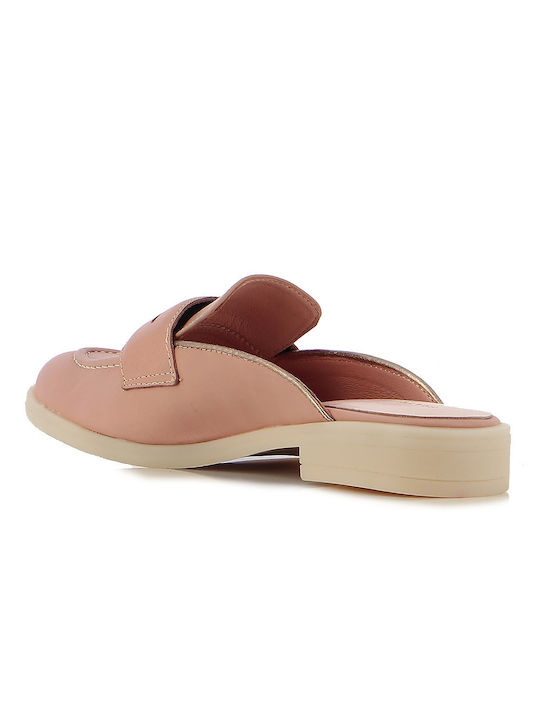 Fratelli Petridi Chunky Heel Leather Mules Pink