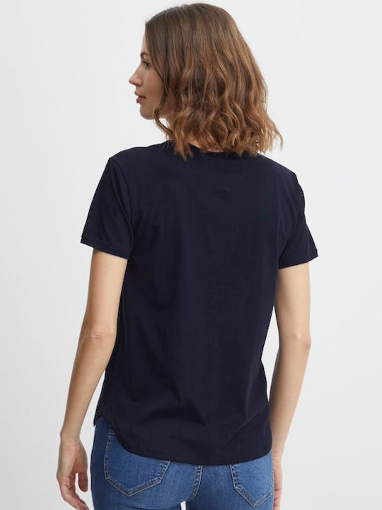 Fransa Γυναικείο T-shirt Navy Μπλε με Στάμπα