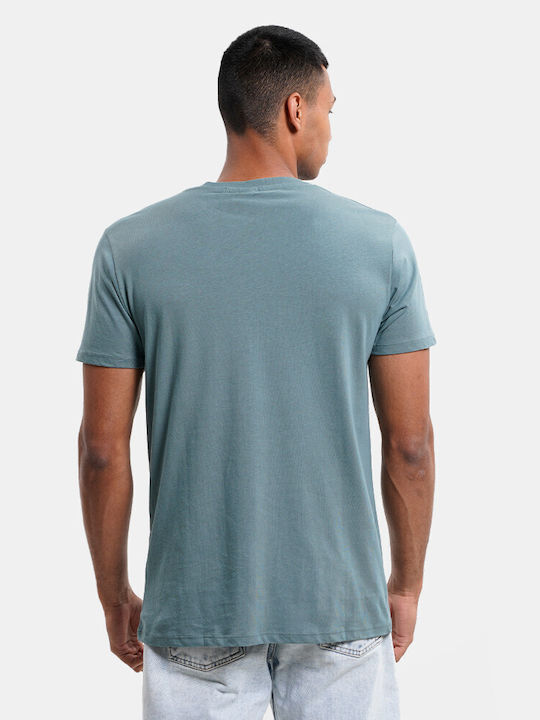 Rebase Ανδρικό T-shirt Stone Blue με Στάμπα