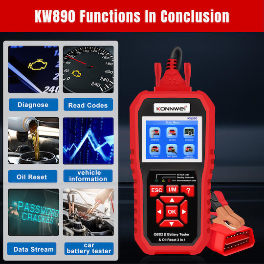 Konnwei KW-890 Car Diagnostics Digital Tool OBD 2 KW-890