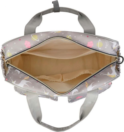 Lequeen Shoulder/Hand Diaper Bag Unicorn Gray 40x10x40cm.