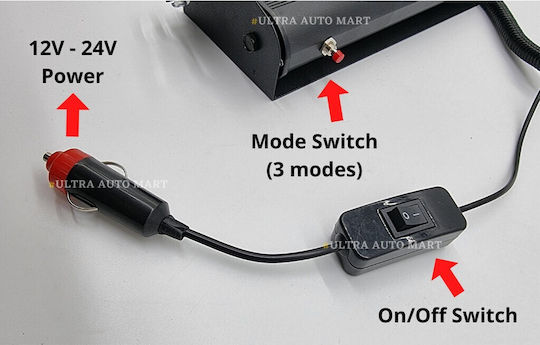 Emergency Car Light LED 12 / 24V Waterproof 7cm with Red Lighting