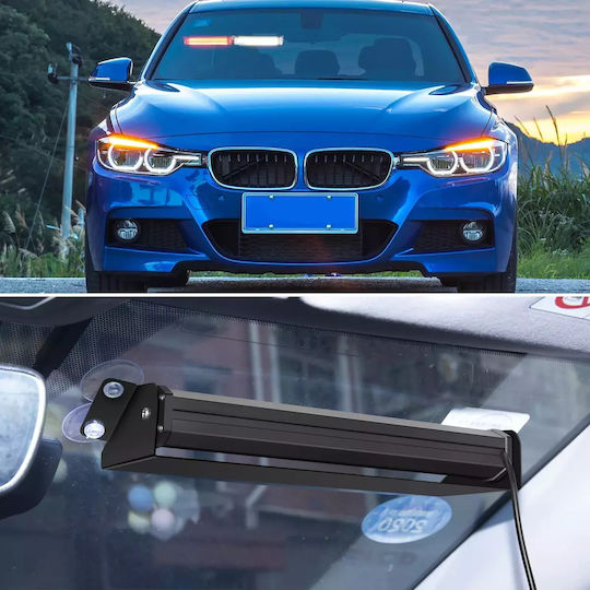 Far Auto LED 12 / 24V Impermeabil 7cm cu Iluminare Roșie / Albastră