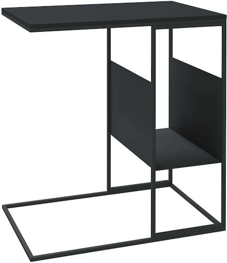Rectangular Side Table Wooden Black M55xW36xH59.5cm