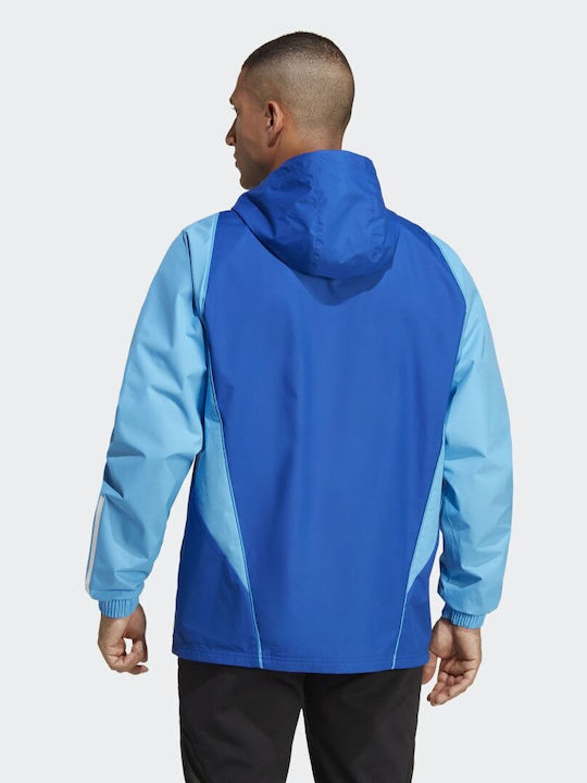 Adidas Herren Winter Jacke Lässig Wasserdicht Blau