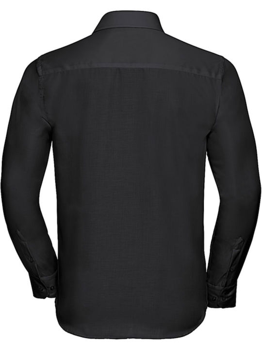 Russell Europe Men's Shirt Long Sleeve Cotton Black