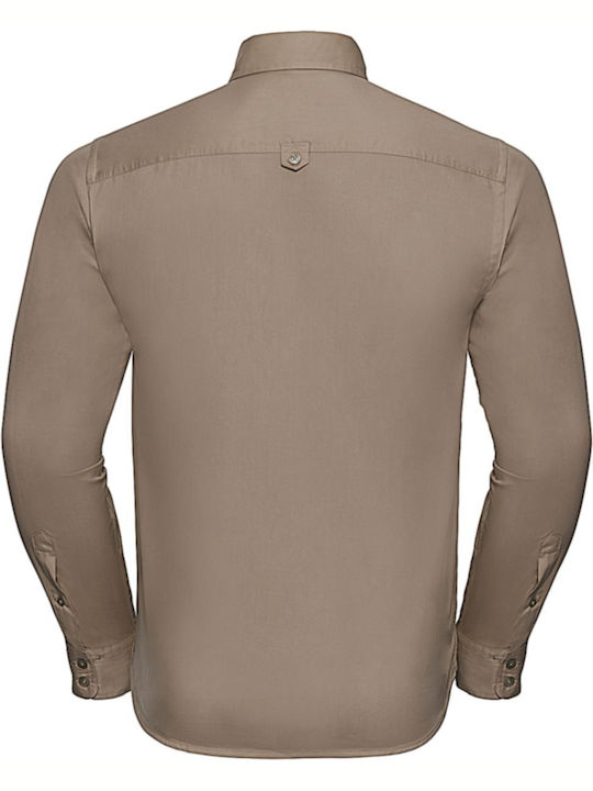 Russell Athletic Men's Shirt Long Sleeve Khaki