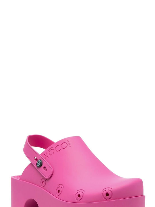 Xocoi Chunky Heel Mules Pink