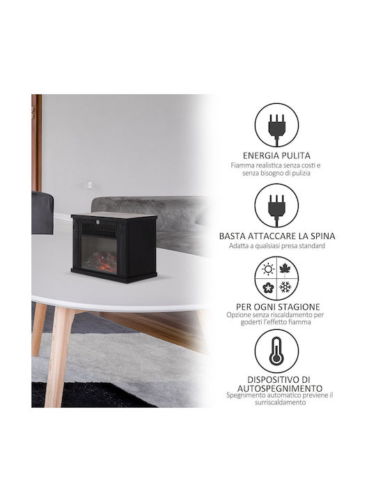 HomCom Επιδαπέδιο Ηλεκτρικό Τζάκι 600W 34x17cm