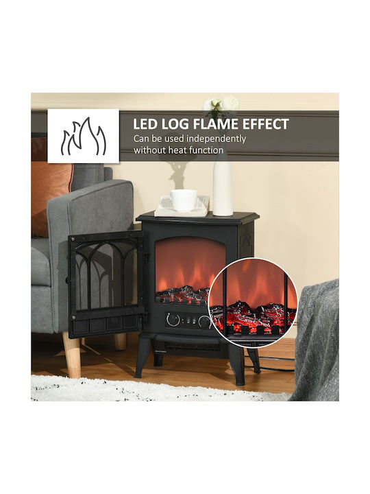 HomCom Floor Electric Fireplace 2000W 39x56.5cm Black