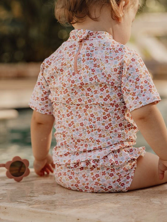 Little Dutch Summer Flowers Kids Swimwear Rashguard Pink