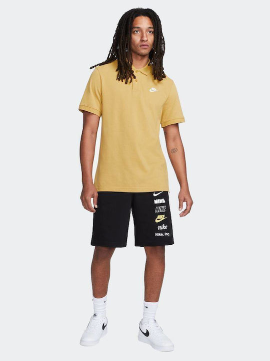 Club Essentials Polo Μπλούζα Κοντομάνικη Κίτρινη
