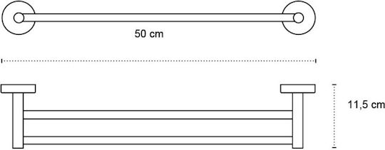 Karag Uno Calea ferată de Baie Dublă De Perete cu șuruburi ​50x50cm Inox Argintiu