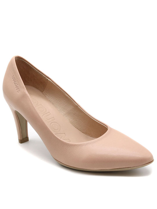 Wonders Leder Pumps mit Stiletto-Absatz Beige