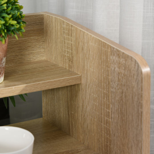 Bedside Table Wooden Oak White 37x30x48cm