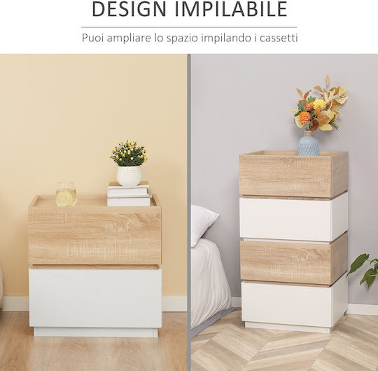 Wooden Bedside Table Brown 50x40x47.5cm