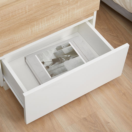 Wooden Bedside Table Brown 50x40x47.5cm