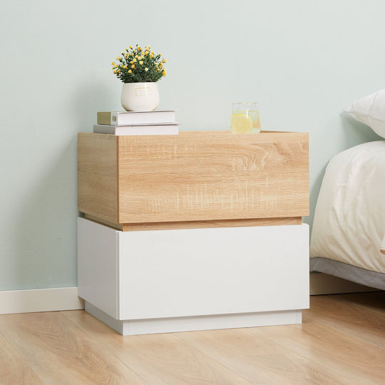 Wooden Bedside Table Brown 50x40x47.5cm