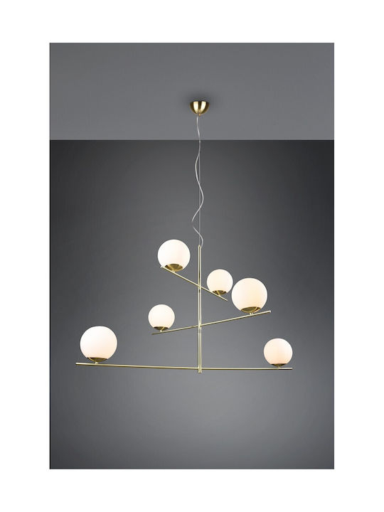 Trio Lighting Pure Verstellbar Hängelampe Bronze für 6 Lampen E14, E.14 115x115cm.