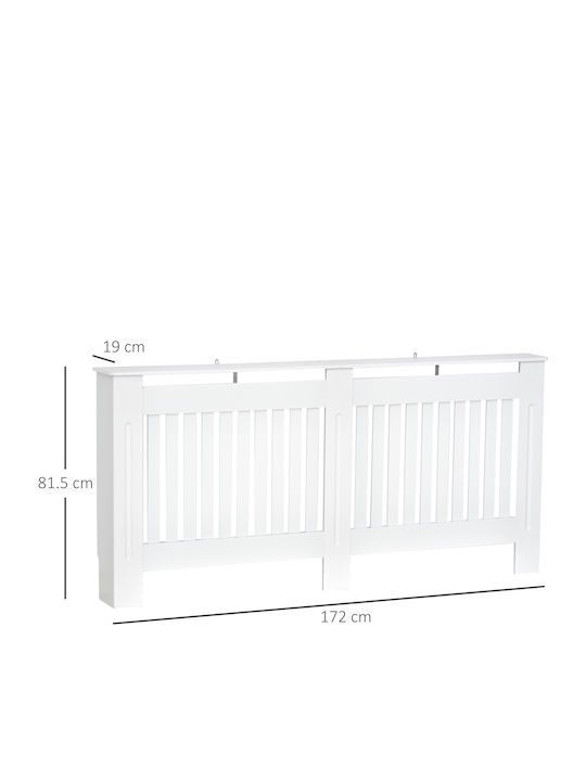 HomCom Husă Pentru Radiator Din MDF Alb 172x19x81cm