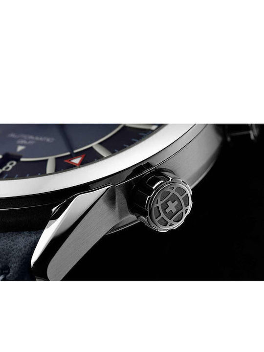 Raymond Weil Ανδρικό Ρολόι 40.5mm Αυτόματο με Μπλε Δερμάτινο Λουράκι