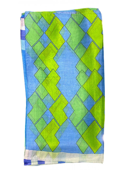 Women's Shawl Silk Line TURQUOISE/ GREEN HP-11014