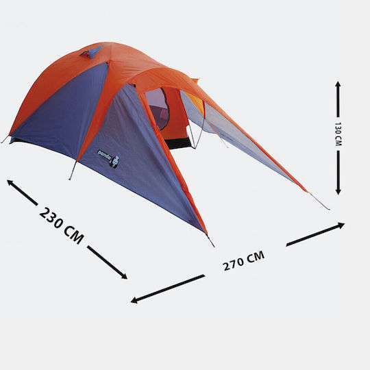 Panda Snow Star Cort De Camping Igloo De Cățărare Portocaliu Cu Dublu Material 3 Anotimpuri Pentru 3 Persoane Impermeabil 2000mm 270x230x130cm