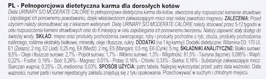 Royal Canin Urinary S/O Moderate Calorie Nassfutter für Erwachsene Katzen in Beutel mit Geflügel und Fisch Diät 85gr