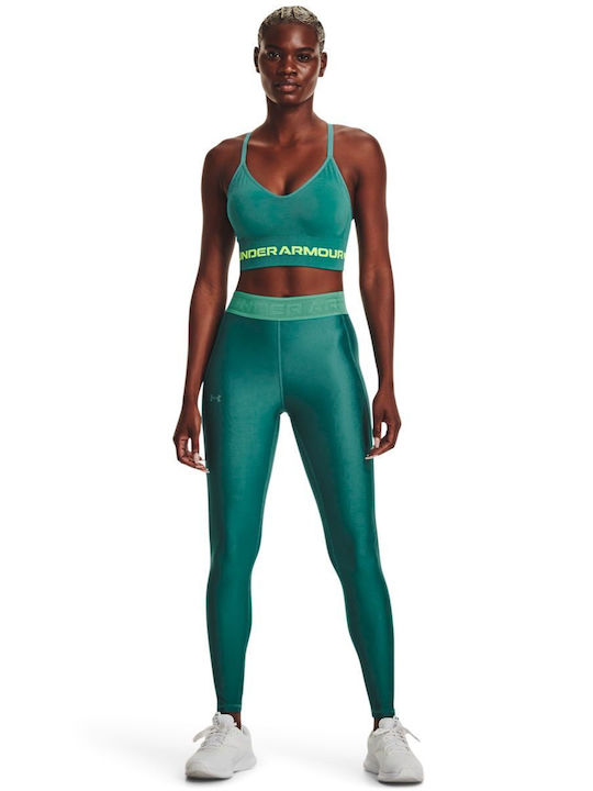 HeatGear® Branded Waistband Women's Long Training Legging Coastal Teal / Birdie Green
