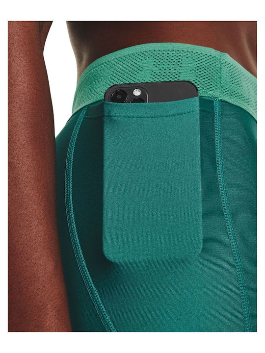 HeatGear® Branded Waistband Women's Long Training Legging Coastal Teal / Birdie Green
