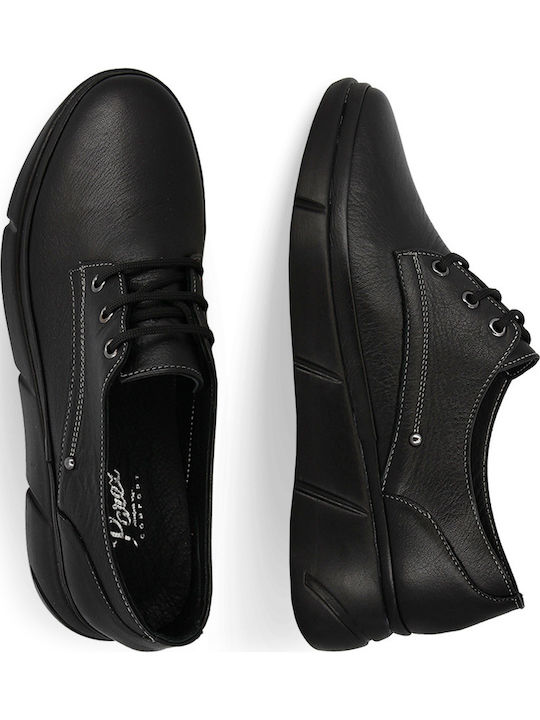 Δερμάτινα Γυναικεία Oxfords σε Μαύρο Χρώμα
