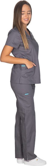 Alezi Women's Navy Blue Pants & Blouse Set Cotton and Polyester