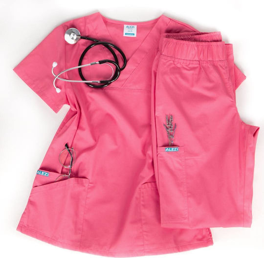 Alezi Women's Pink Pants & Blouse Set Cotton and Polyester 96pcs