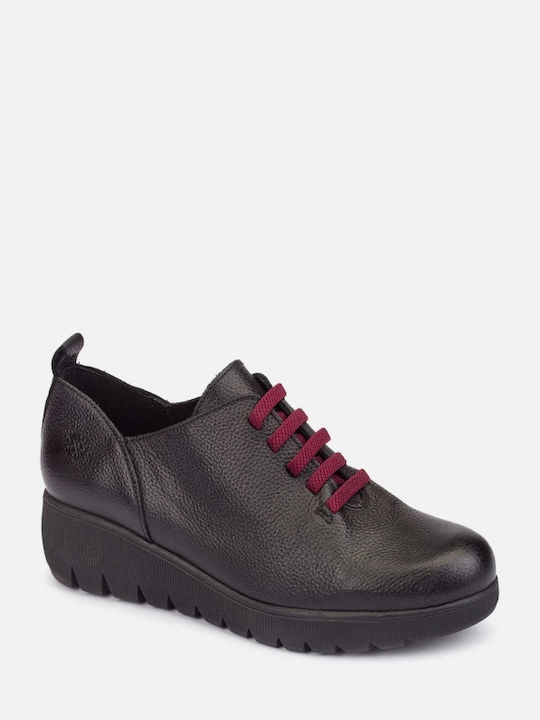 Yokono Atenas-022 Leder Damen Oxfords in Schwarz Farbe ATENAS-022