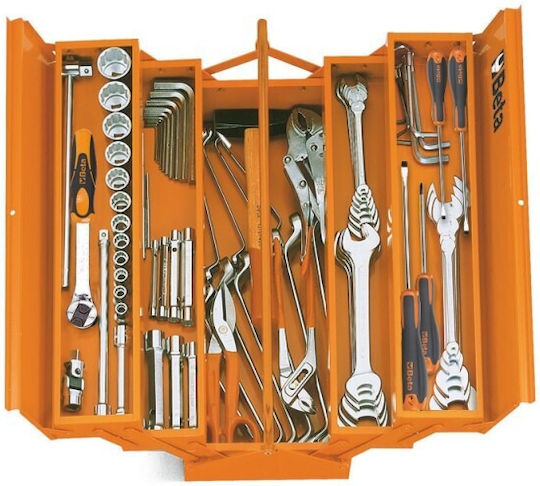 Beta C20L Hand Tool Case Metallic 5 Slots Dimensions: W55xD20xH21cm