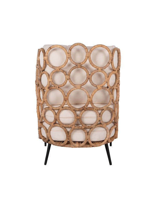 Ringer Πολυθρόνα Φυσικό Χρώμα 60x75x81cm