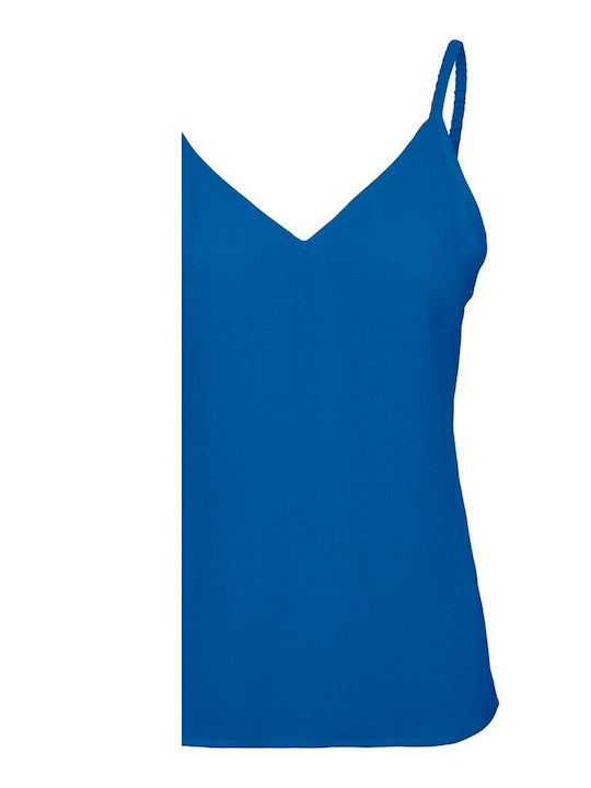 Vero Moda Damen Sommerliche Bluse mit Trägern & V-Ausschnitt Blau
