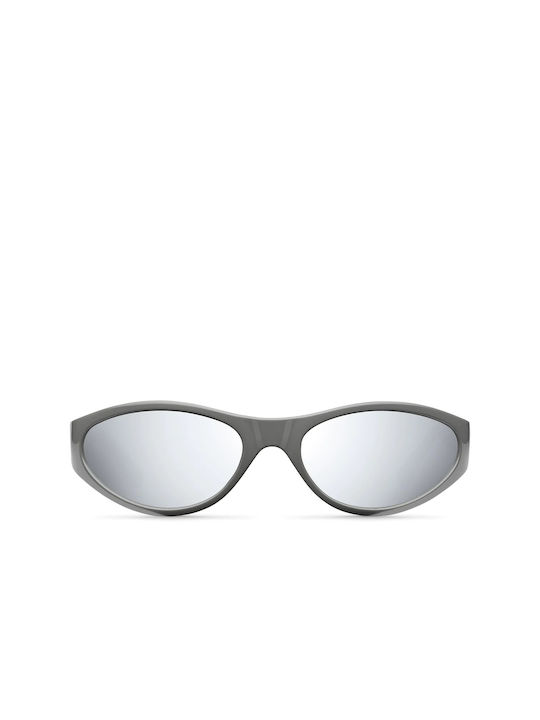 Meller Bron Sonnenbrillen mit Steel Silver Rahmen und Silber Polarisiert Spiegel Linse BR-STEEL