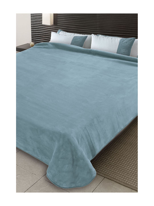 Belpla Blanket Spanish Velvet Queen 220x240cm Ster Plain Laguna 71