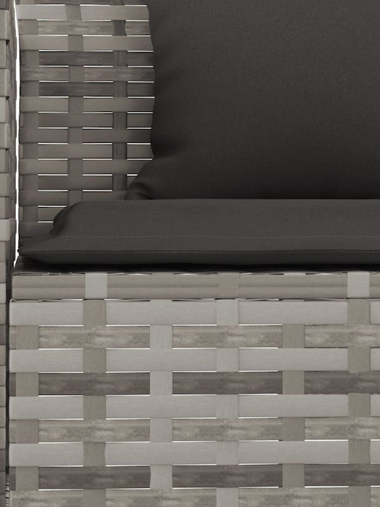 Outdoor Dining Set 2 Pieces Gray with Pillows