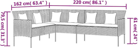 Garten- und Outdoor-Möbelsets 2 Stück Grau mit Kissen