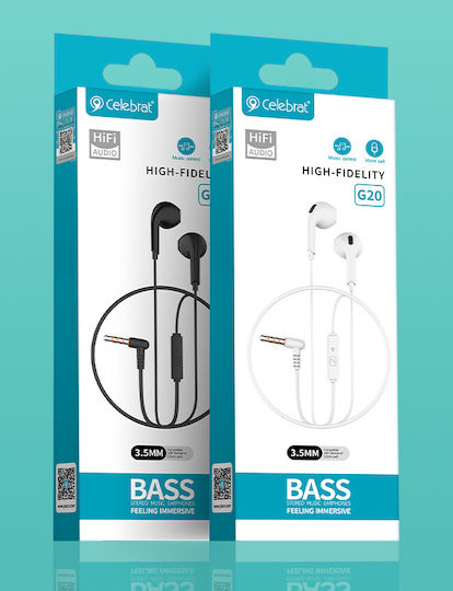 Celebrat G20 Earbuds Freihändig Kopfhörer mit Stecker 3.5mm Schwarz