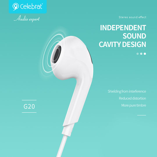 Celebrat G20 Earbuds Freihändig Kopfhörer mit Stecker 3.5mm Schwarz