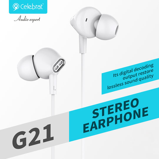 Celebrat G21 Безжични Стерео с жак 3.5mm Бял